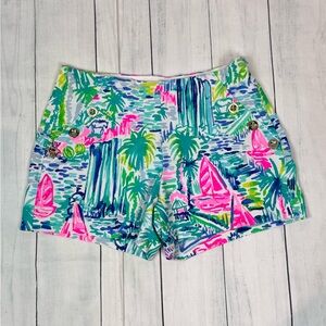 Colorful Tropical Print Shorts, Salt in Air, Lilly Pulitzer